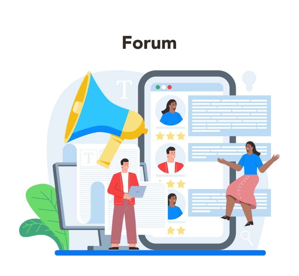 Forum posting for free backlinks.